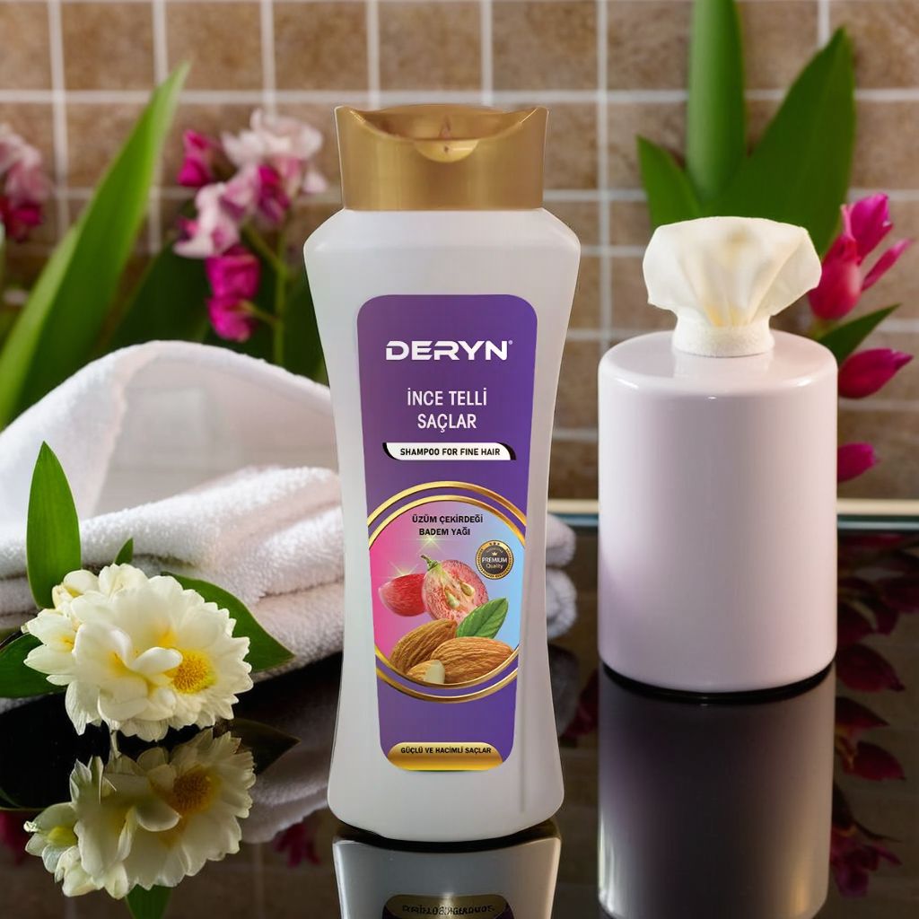 Deryn İnce Telli Saçlar İçin Şampuan 600 ml - İnce Saçlara Dolgunluk ve Güç